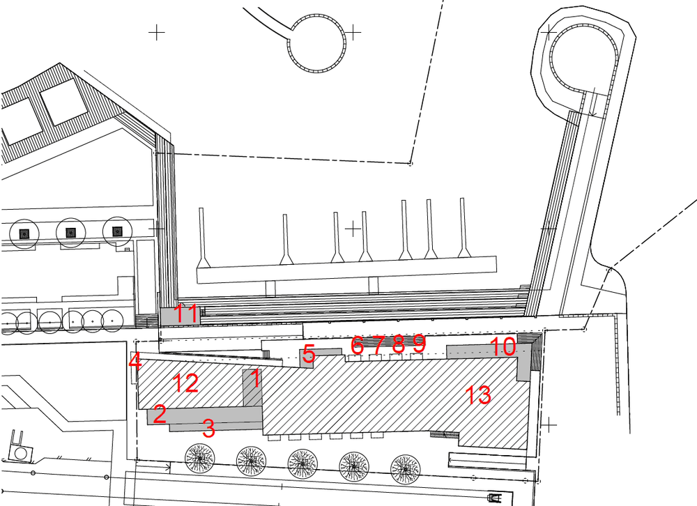 Bilden visar planerade ändringar på fastigheten.