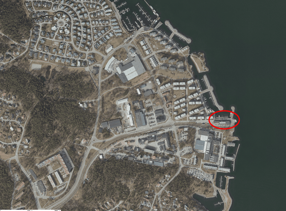 Stapelbädden 9 markerad med röd oval.