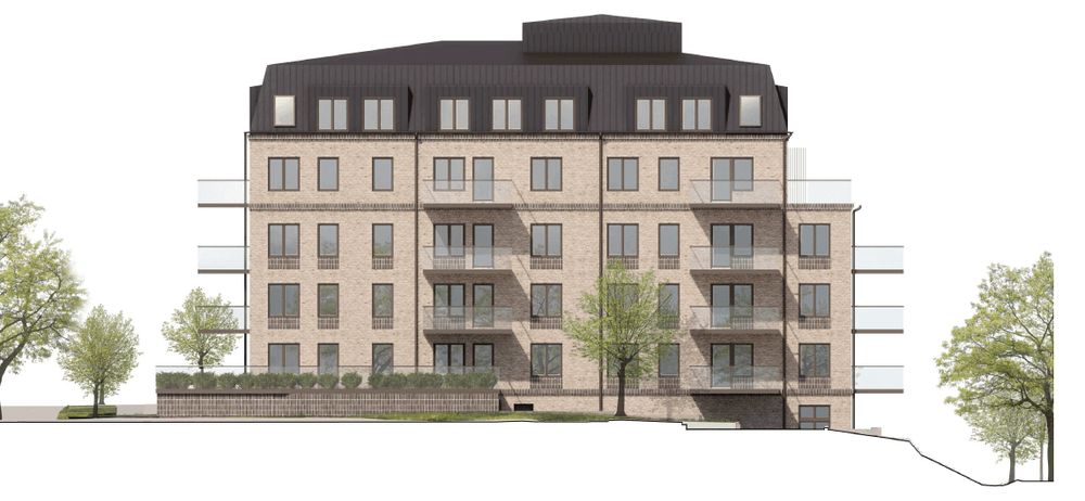 Fasad mot söder. Bild: Lindberg Stenberg Arkitekter.